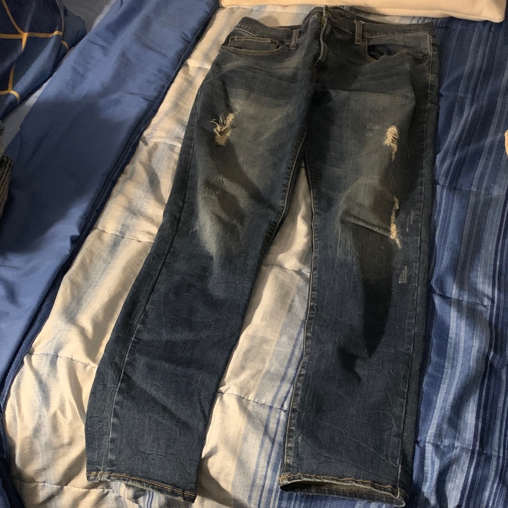 Arizona Jean Company Men's Ripped Dark Blue Skinny Jeans